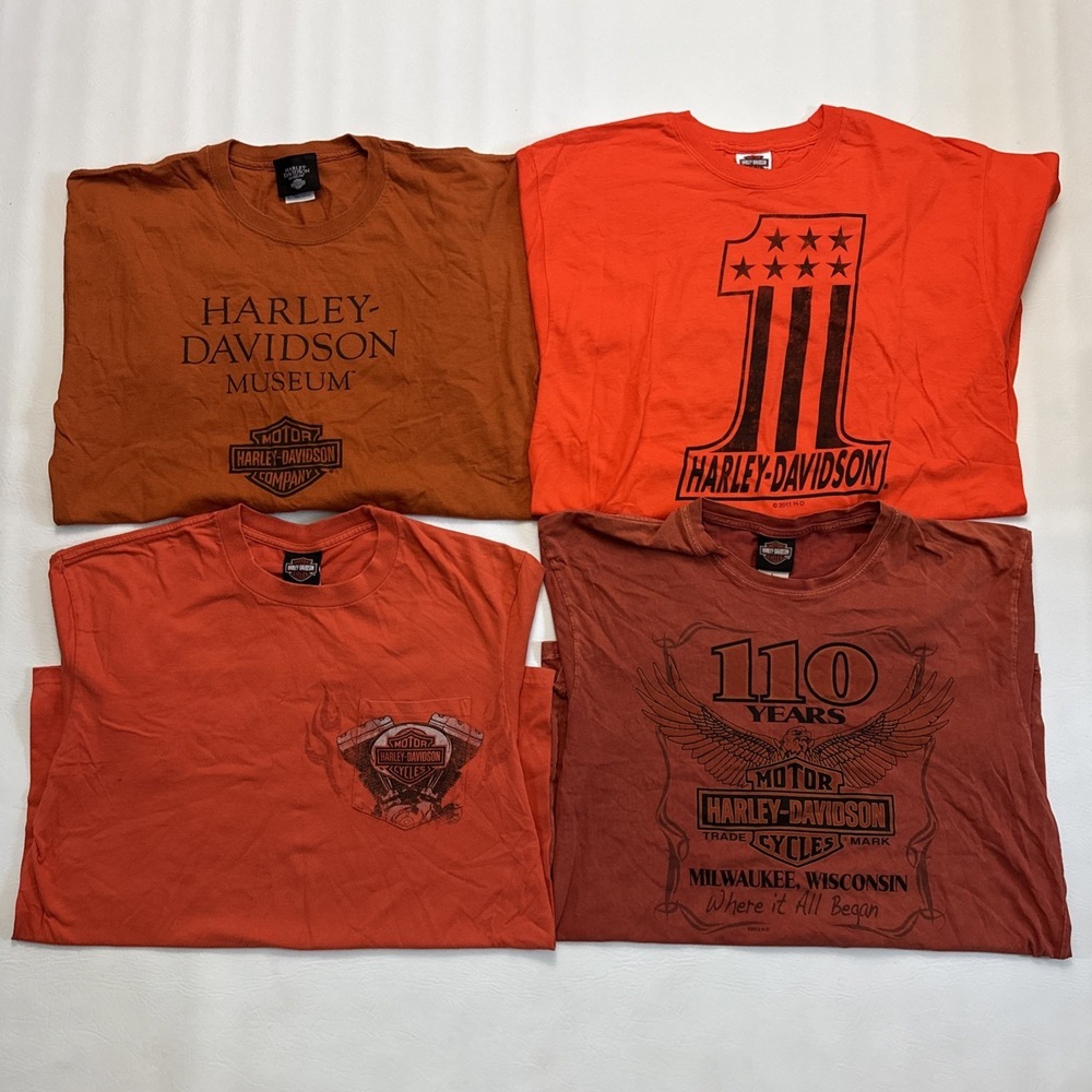 Lot Of 4 Harley-Davidson Motorcycles Mens Large T Shirts Y2K - 110 Years, Museum - Picture 1 of 10